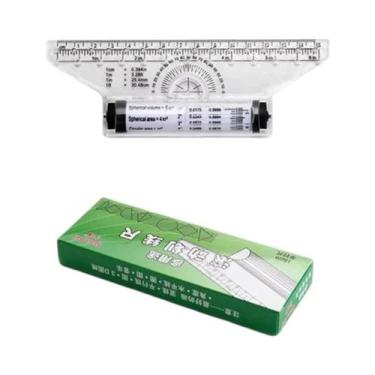 Imagem de Régua De Desenho Multifuncional Transparente Com Rodas E Escala Métric