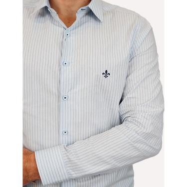 Imagem de Camisa Dudalina Masculina Milano Fit Easy Icon Listras Azul Claro-Masculino
