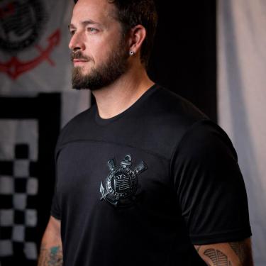 Imagem de Camisa Corinthians Patch Gel Preto Masculina-Masculino