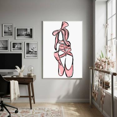 Imagem de Quadro Decorativo Sapatilhas De Bailarina-70x50cm