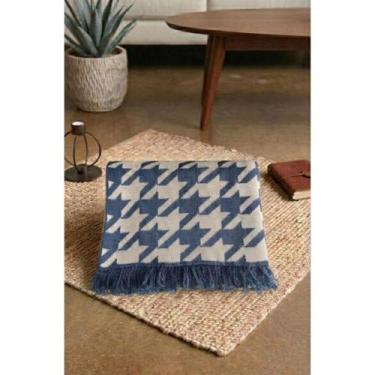 Imagem de Capa Poncho Em Tricot Pied Poule Feminino Com Franjas Manga Longa Outo