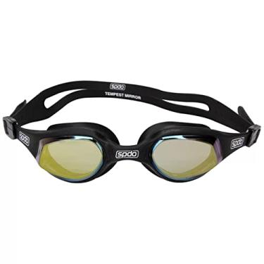 Imagem de Óculos de Natação, Speedo, Tempest Mirror, Lentes Espelhadas, Proteção UV e Antifog, Vedação G - Preto Espelhado
