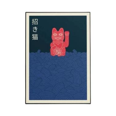 Imagem de Pôster De Arte Moderna De Tóquio Em Tela, Decoração De Parede Com Onda