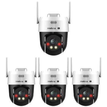 Imagem de Kit 4 Câmera IP Mini Speed Dome 3 Megapixels Wi-Fi 30m Com Áudio VIPW1