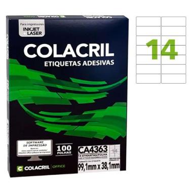 Imagem de Etiqueta Adesiva Colacril A4 CA4363 38,1x99,1mm C/1400