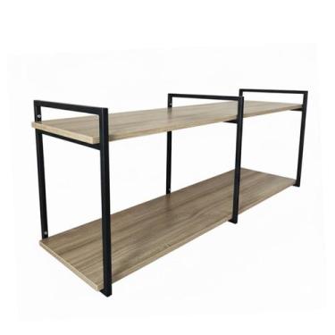 Imagem de Prateleira Industrial Dupla de Parede 120cm Suporta 60kg  Aço e MDP - 