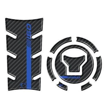 Imagem de Kit protetor nova CG FAN 160 - 2025- Carbono Azul - Rei cobra adesivos