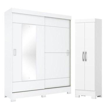 Imagem de Guarda Roupa 02 Portas De Correr Amsterdã B66 Com Armário Multiuso 2 P