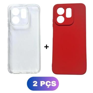 Imagem de Kit Capa Colorida + Capinha Transparente P/ Infinix Hot 50i - Generica