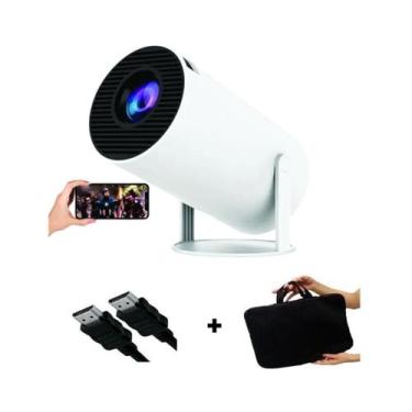 Imagem de Kit Projetor Portatil Ultra HD 110 220v Hy300 4k Professor Escola Cine