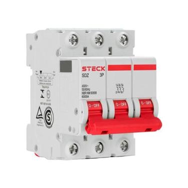 Imagem de Disjuntor Steck SDZD63C63 - DIN 3P 63A Curva C 6kA Branco CEMIG