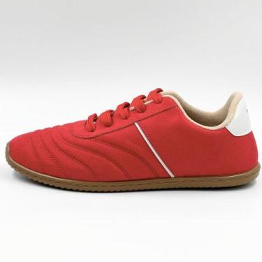 Imagem de Tênis Moleca Casual com Cadarço Feminino, 36, Vermelho, Branco