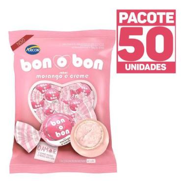 Imagem de Bombom Bonobon Arcor Recheio 750g Pacote 50un Sabores Cremoso