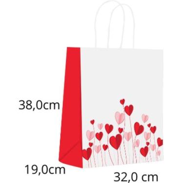 Imagem de Sacola para Presente Decorada AMOR Origami G 32X38X19CM PCT.C/10 - SCR