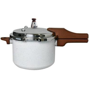 Imagem de Panela de Pressão Indução Revestimento Cerâmico 4,2L Lecce Branca Ref: