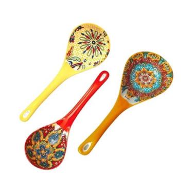 Imagem de Conjunto de 2 colheres de servir de cerâmica boêmia - utensílios decor