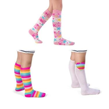 Imagem de Kit 2 Meia galochita infantil menina colorida para galocha infantil ca