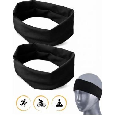 Imagem de Kit 3 Faixas Headband Anti Suor Cabelo Testa Esporte Corrida