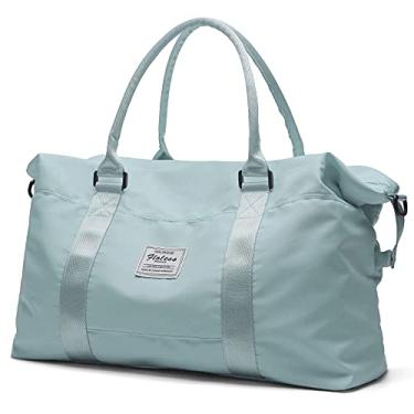 Imagem de Bolsa esportiva de viagem, bolsa esportiva de ginástica, bolsa de ombro para noite de fim de semana para mulheres, B - azul claro, Large, Bolsa de viagem