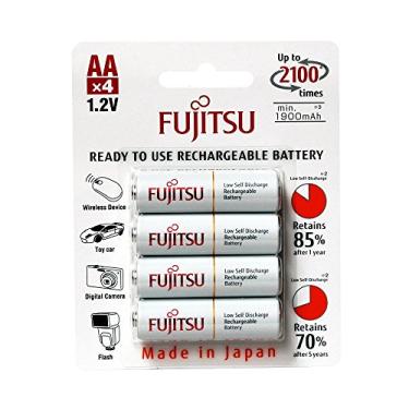 Imagem de 4 Pilhas AA Recarregáveis 2100x da Fujitsu Standard (= Eneloop) com 2000 mAh
