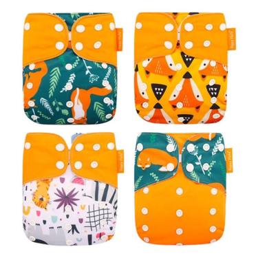 Imagem de Kit 4 Fraldas Ecológicas Happy Flute - Raposa Laranja