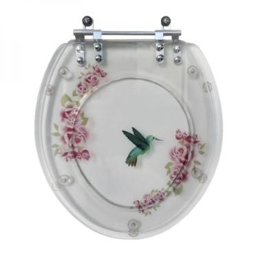 Imagem de Assento Sanitário Convencional Cristal e Lixeira Decorado