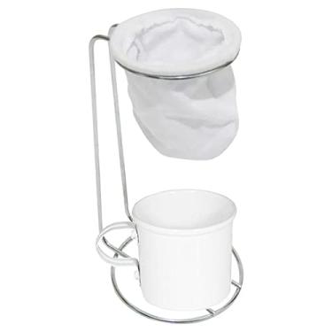 Imagem de Suporte Coador de Café Cromado e Caneca Decor - Branca