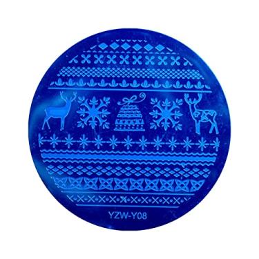 Imagem de Modelo De Unha Redonda Carimbo De Unha Renda Flower Feather Snowflake Boneco De Neve Modelo De Impressão De Pregos Ferramenta De Arte Da Unha Para Manicure Salon Home Natal