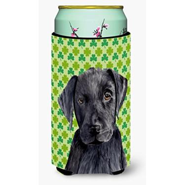 Imagem de Caroline's Treasures SC9284TBC Labrador Black Dia de São Patrício Shamrock retrato para meninos altos isolante de bebidas isolante de bebidas abraçadeira, menino alto, multicolorido