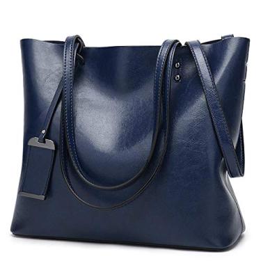 Imagem de ALARION Bolsa feminina com alça superior, bolsa de ombro, bolsa mensageiro, 1 azul escuro, Medium