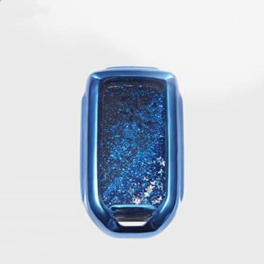 Imagem de SELIYA Capa de chave de carro TPU, apto para Honda Civic, apto para HR-V CRV Odyssey Accord 2013-2017 chaveiro de concha de chave, A, azul