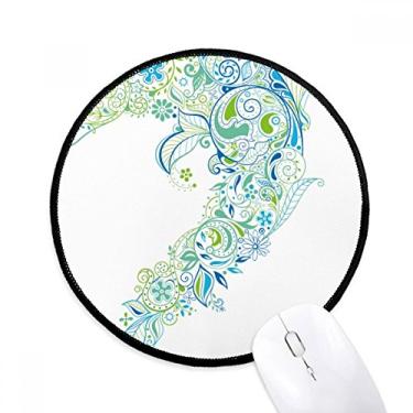 Imagem de Tapete de mouse com textura azul, protetor de peixes, animal de estimação, tapete redondo para computador
