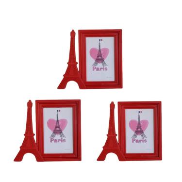 Imagem de Porta retrato plástico foto vermelho Torre Paris 10x15 3 un