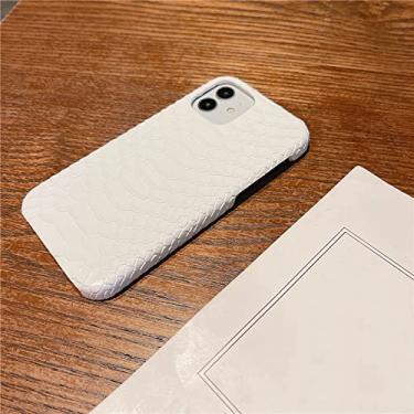 Imagem de Capa de telefone com padrão de pele Python 3D de luxo para iPhone 12 13 11 Pro XS Max 7 8 Plus X XR SE Capa traseira de plástico rígido, branca, para iPhone 11 (6.1)
