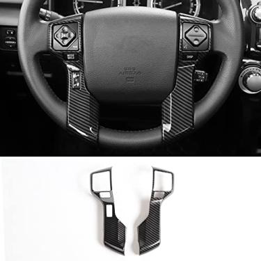Imagem de Voodonala para 4runner capa de volante decoração acabamento adequado Toyota 4runner SUV 2010-2019 (fibra de carbono grão)
