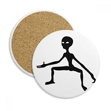 Imagem de Caneca de porta-copos alienígena monstro do alienígena da Universo com pedra absorvente de proteção de mesa