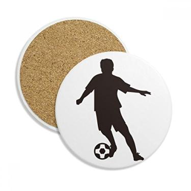 Imagem de Caneca de futebol esportivo futebol FOutline porta-copos Caneca de mesa Pedra absorvente de proteção de mesa