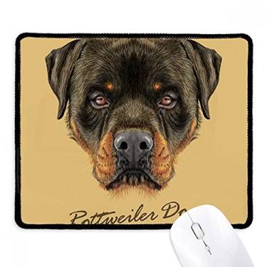 Imagem de Black Feroz Rottweiler Mouse pad para animais de estimação com borda costurada Tapete de borracha para jogos