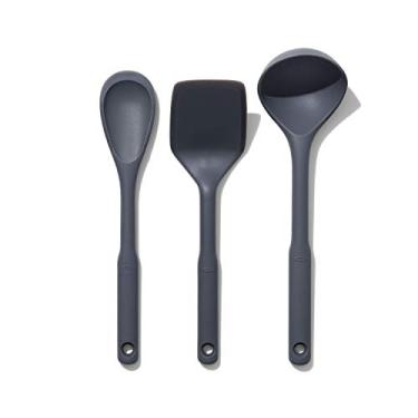 Imagem de OXO Good Grips Conjunto de utensílios de silicone de 3 peças, cinza
