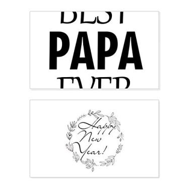 Imagem de Best Papa Ever Citação Dia dos Pais Ano Novo Festival Cartão Bless Mensagem Presente