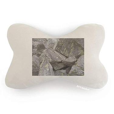 Imagem de DIYthinker Dark Stone Pieces, papel de parede, rachaduras, musgo, carro, decoração de pescoço, almofada para apoio de cabeça