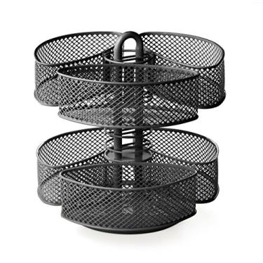 Imagem de Carrossel Nifty Organizing – Acabamento em pó preto, gira 360 graus, armazenamento de cosméticos para banheiro ou quarto, organizador de materiais de beleza, plataforma preguiçosa