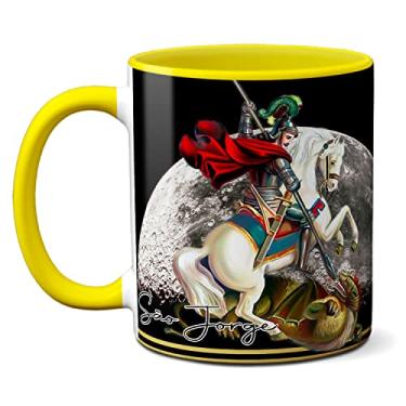 Imagem de Caneca Religiosa Oração São Jorge Amém! Presente (Amarela)