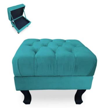 Imagem de Kit 02 Puffs Baú Retrô Luiz XV Capitonê para Sala e Quarto Suede Escolha sua cor - W&D Decor