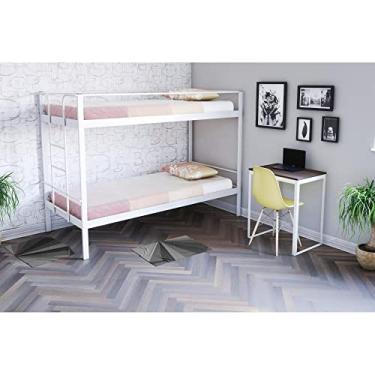 Imagem de Conjunto para Quarto 1 Beliche e 1 Escrivaninha 120x45cm Completa Casa Branco