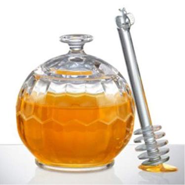 Imagem de Prodyne Honey Please Pote de mel acrílico com gotejador, transparente