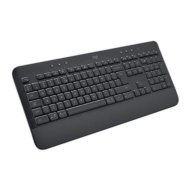 Imagem de Teclado Sem Fio Logitech Signature K650 Com Apoio para as Mãos, Resistente a Derramamentos, Teclado Numérico, Conexão Bluetooth ou Receptor USB Logi Bolt e Layout US INTL- Grafite
