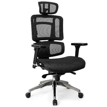 Imagem de Cadeira Office DT3 Helora Black, ergonomica com revestimento Mesh Vidartex™, apoio de cabeça 3D, braços 3D, apoio lombar+ajuste na altura do encosto, suporta até 150kg e altura máx. de 1,90m