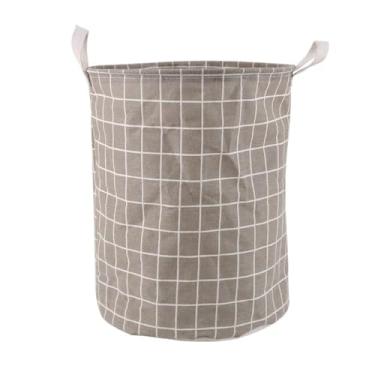 Imagem de Cesto Organizador Dobrável Redondo Sustentação 37x43 Cinza