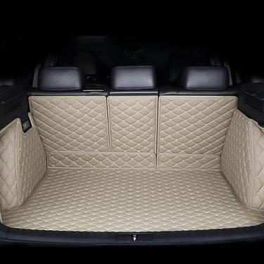 Imagem de Forro de bota de cobertura total para carro, para VW Golf 2008-2012 antiderrapante à prova d'água tapetes de couro protetor de porta-malas traseiro, acessórios para carro, bege
